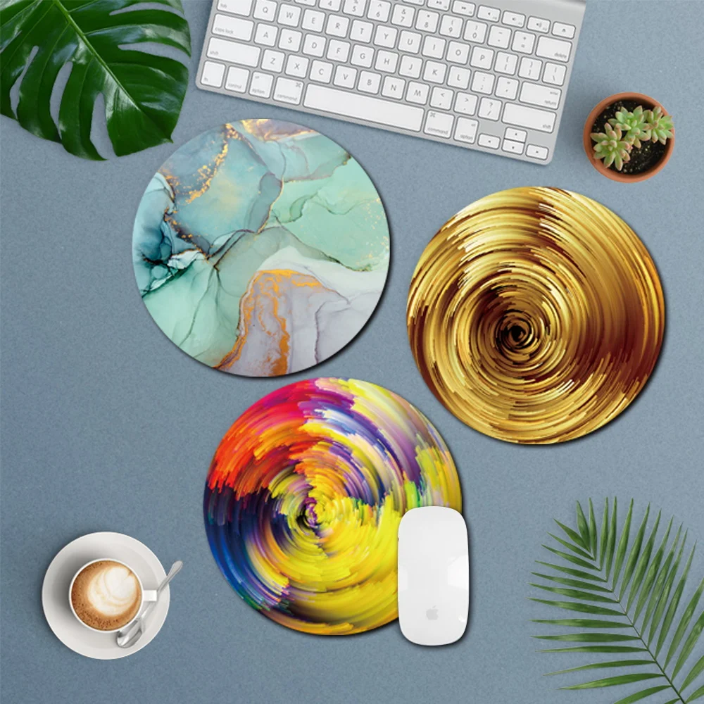 

High Quality Watercolor Pattern Mouse Pad 22x22Cm Diameter Round Mousepad Mouse Mice Mat for Laptop PC MacBook