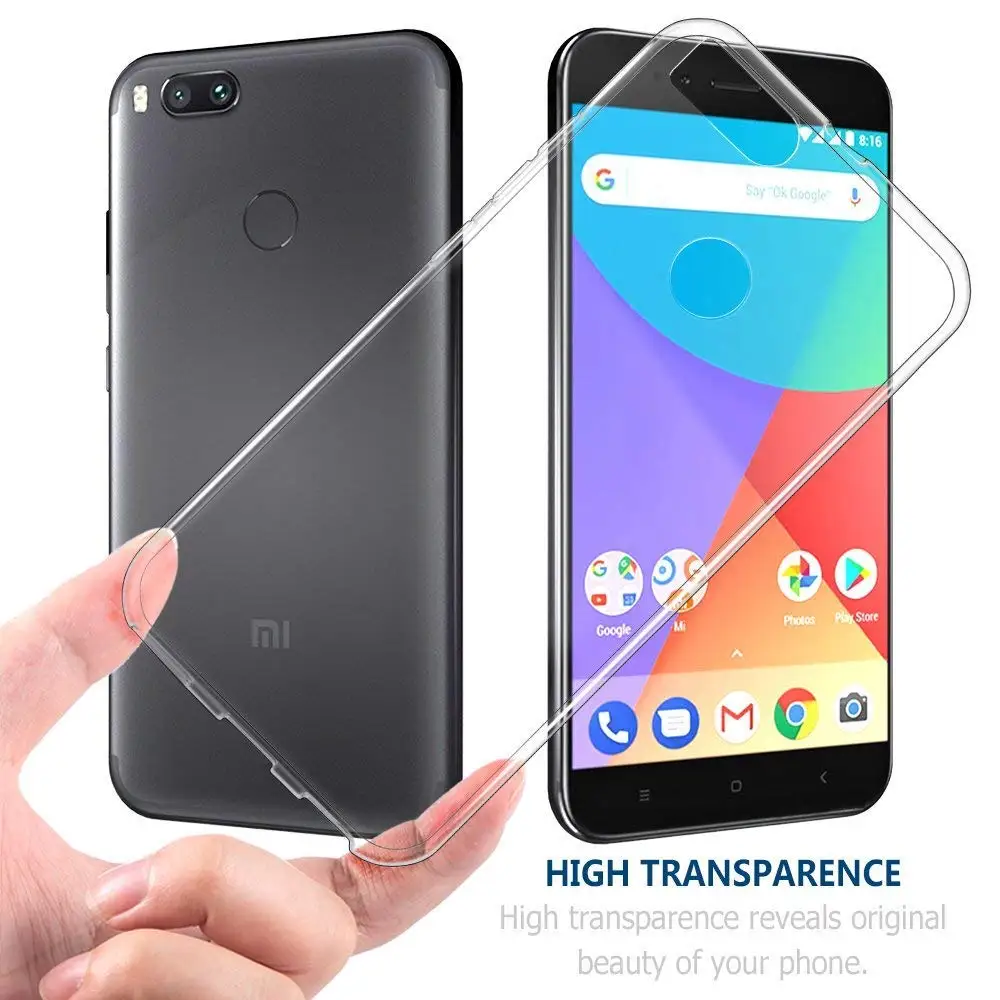 Transparent Silicone Cover Cases for Xiaomi Mi A1 5X Soft TPU Mobile Phone Back Armor MiA1 Mi5X 360 Shockproof Clear Housing Gel