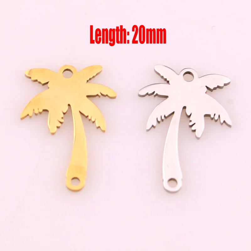5pcs Women Dainty Gold Palm Tree Necklace Stainless Steel Coconut Pendant Necklaces Minimalist Plant Charms for Jewelry Making image 6
