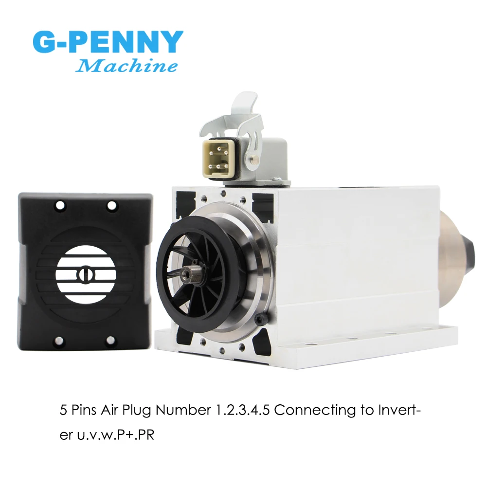 g-penny 1.5kw ER20 air cooled spindle motor with flange 4 pcs bearings square spindle motor wood working 0.01mm accuracy