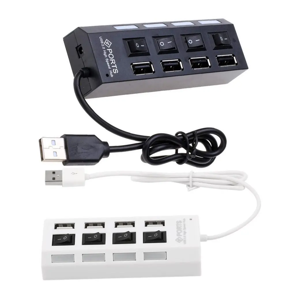 4/7 porte USB HUB 2.0 espansore Splitter USB ad alta velocità Switch indipendente multiporta per PC Laptop Mac Windows