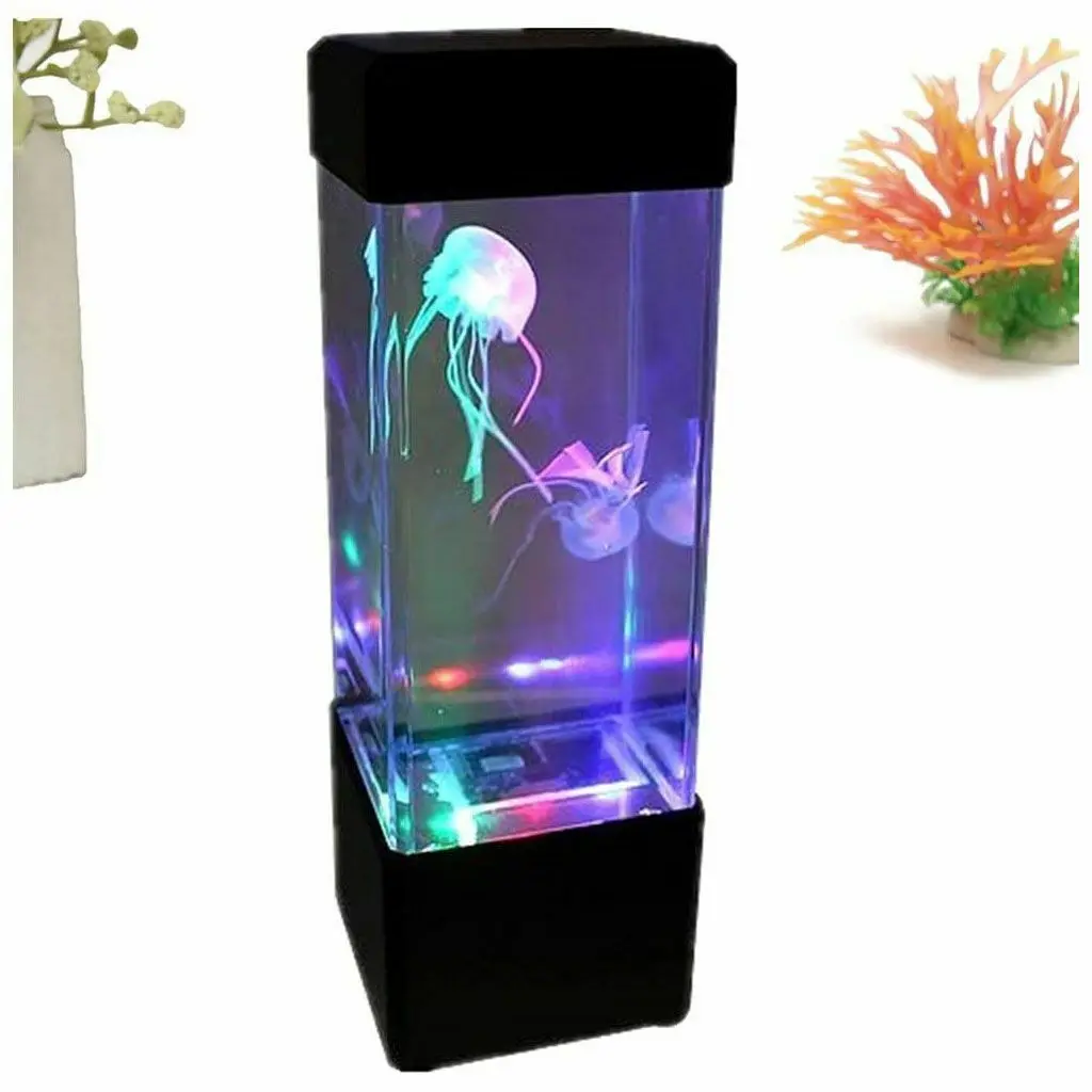 Jellyfish Tank Night Light Aquarium Style LED Lamp Sensory Autism LED Desk Lamp jellyfish aquarium lamp Dropshiping