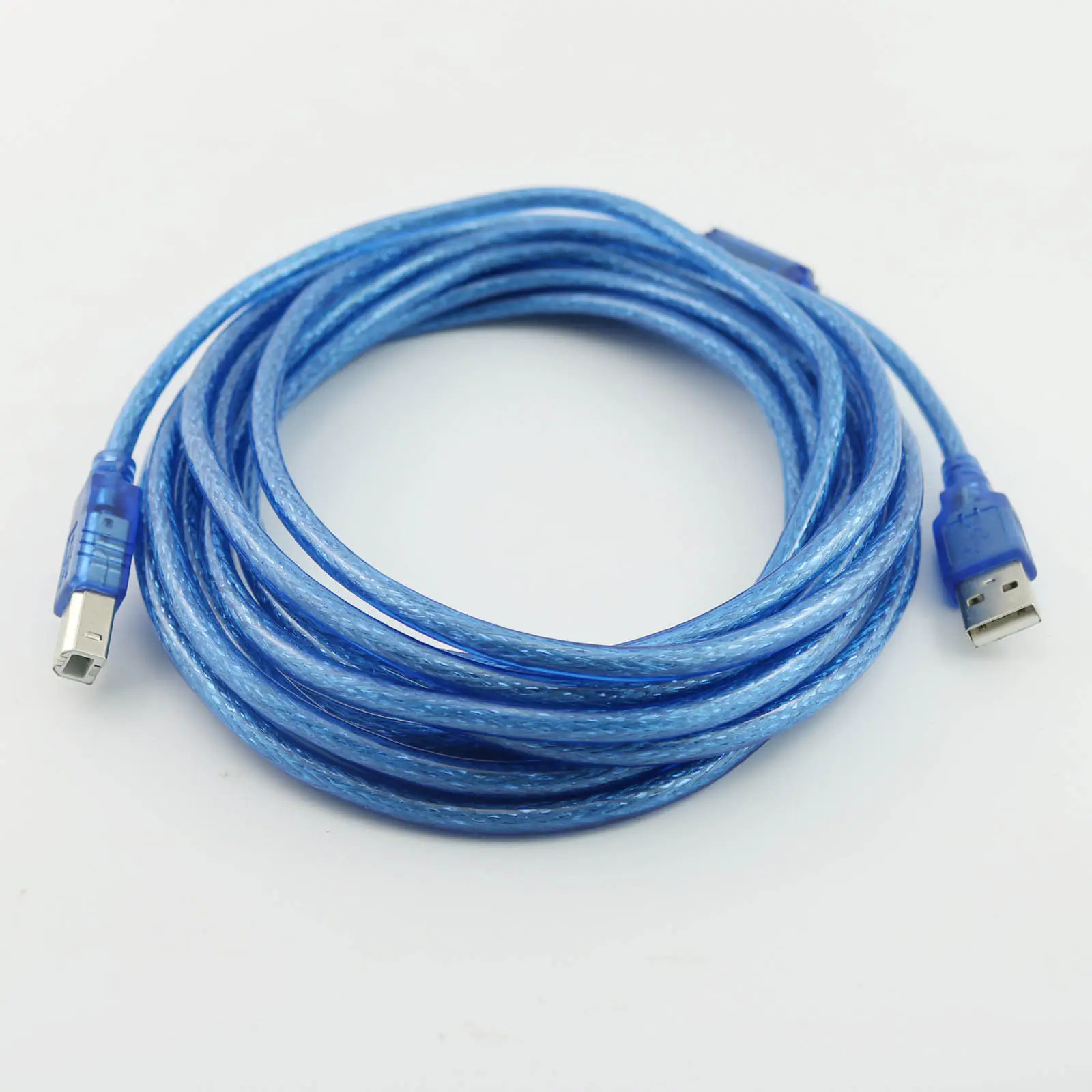 

1pcs Blue USB 2.0 Type A Male to B Male Printer Scanner Adapter Connector Cable 5M