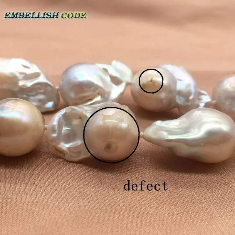 Better Quality 20-30mm Large Size Tissue Nucleated Flame Ball Shape Baroque Freshwater Pearl Statement Necklace OC Clasp