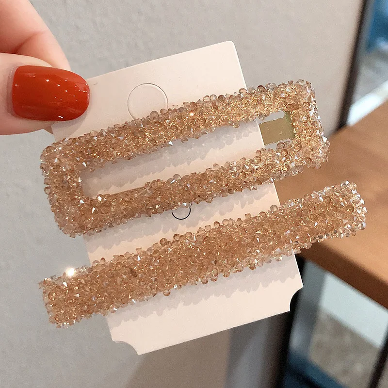 1 Set Streifen Korea Beliebte Haar Clips Mode Frau Strass Shiny Haarnadeln BB Vintage Styling Werkzeuge Barrettes Haar Zubehör – Detail 10