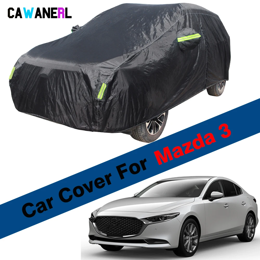 Waterproof Car Cover Indoor Outdoor Anti-UV Sun Shade Snow Rain Dust Protection Durable Auto Cover For Mazda 3 Sedan Hatchback