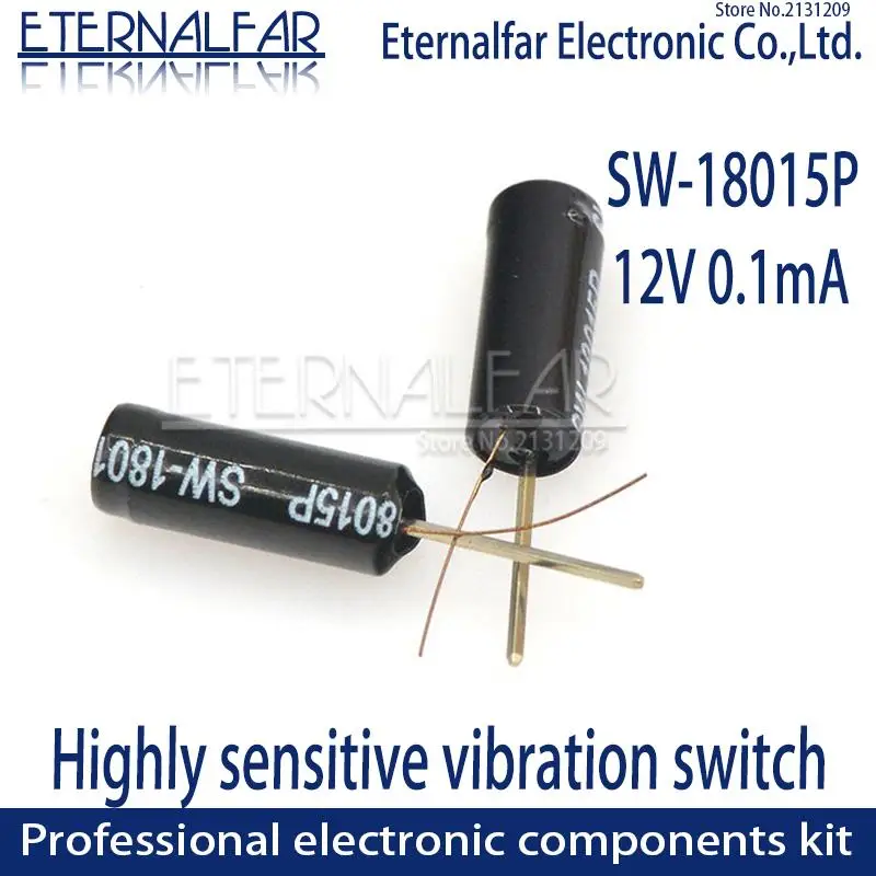 SW-18015P Vibration Switch Spring Switch Vibration Sensor Type P Shell Ball Tilt Double bead Spring Sensor Switches 12V 0.1mA