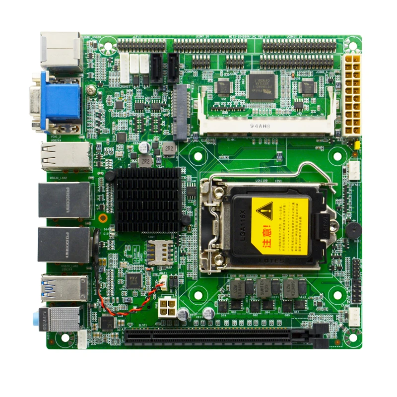 Intel H81 i3/i5/i7 CPU quiosco POS ITX placa base 2VGA/HDMI/14*COM/14*USB