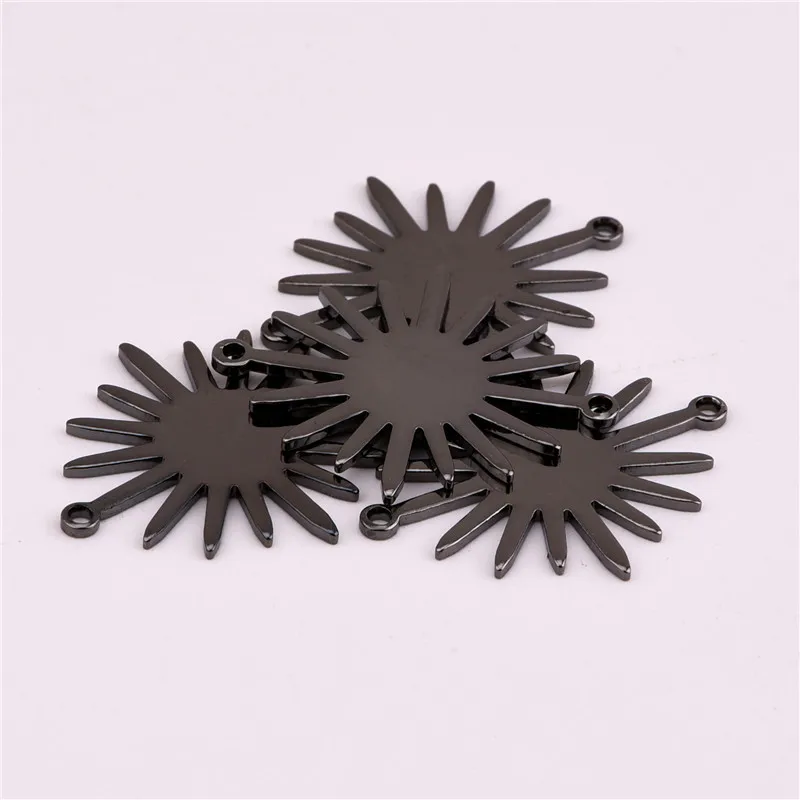 10 pezzi 26.6*22.3 millimetri in ottone doppio appeso lucido sun flower pendente di fascino DIY del braccialetto della collana dei monili accessori