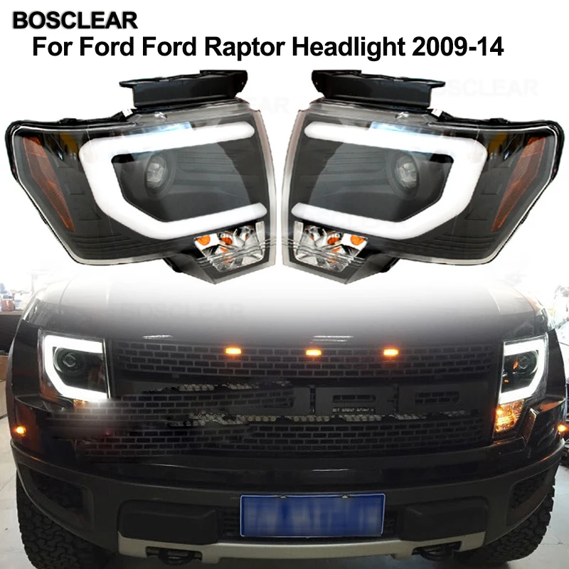 For Ford Raptor F150 led headlights brake light+taillight 2009- 2016 2017 2018 head lamp front Bi-Xenon Lens Double Beam HID KIT