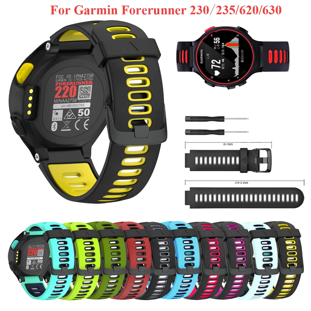 Watch Wristband Silicone Strap For Garmin Forerunner 735XT 735 220 230 235 620 Band Sports Bands Smart Watch Bracelets Straps