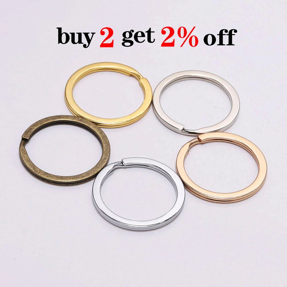 10Pcs/Lot 25 28 30mm Gold Round Key Ring Llaveros Clasp Findings Key Chain Split Ring Plated Key Ring For Jewelry Making