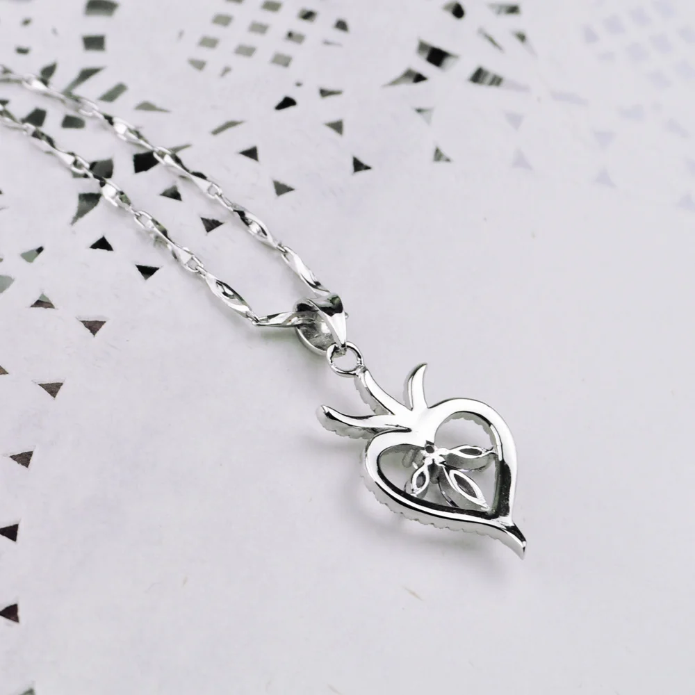 

Нежный блестящий романтический кулон в форме сердца, кулон из стерлингового серебра 925 пробы, женские ювелирные изделия, роскошный циркон на день рождения без ожерелья
