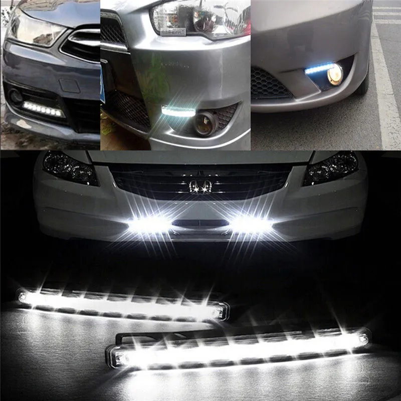 1PC 8 LED Daytime Running Light Cars DRL The fog Driving Daylight Head drl lamps For Automatic Navigation Lights Singnal Lamp