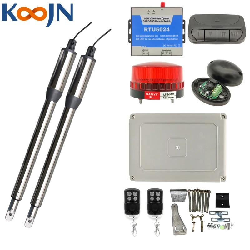 300KG Automatic Swing Gate Opener Kit Driver Motor Remote Control Home Garage Swing Door Actuator with GSM RTU5024 Car Remote