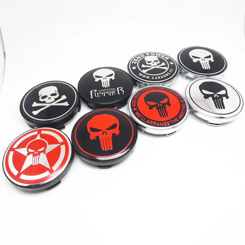 

4pcs 59mm For Skull Car Wheel Center Hub Cap Cover 56mm Emblem Badge Sticker Auto Styling