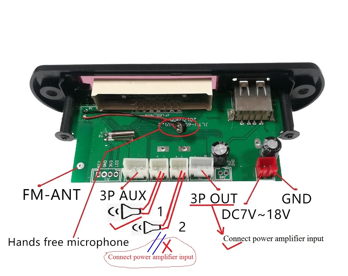 New Product Promotion Dc7v / 18V 6W BT5.2 Stereo Power Amplifier Wireless Player Lossless Decoder Board 3.5out Audio Module