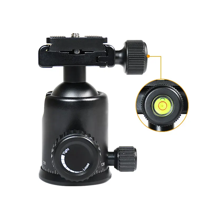 파노라마 샷 삼각대 헤드 회전 볼 헤드 36mm 볼 직경 카메라 Dslr Arca 용 퀵 플레이트가있는 모노 포드 마운트 어댑터