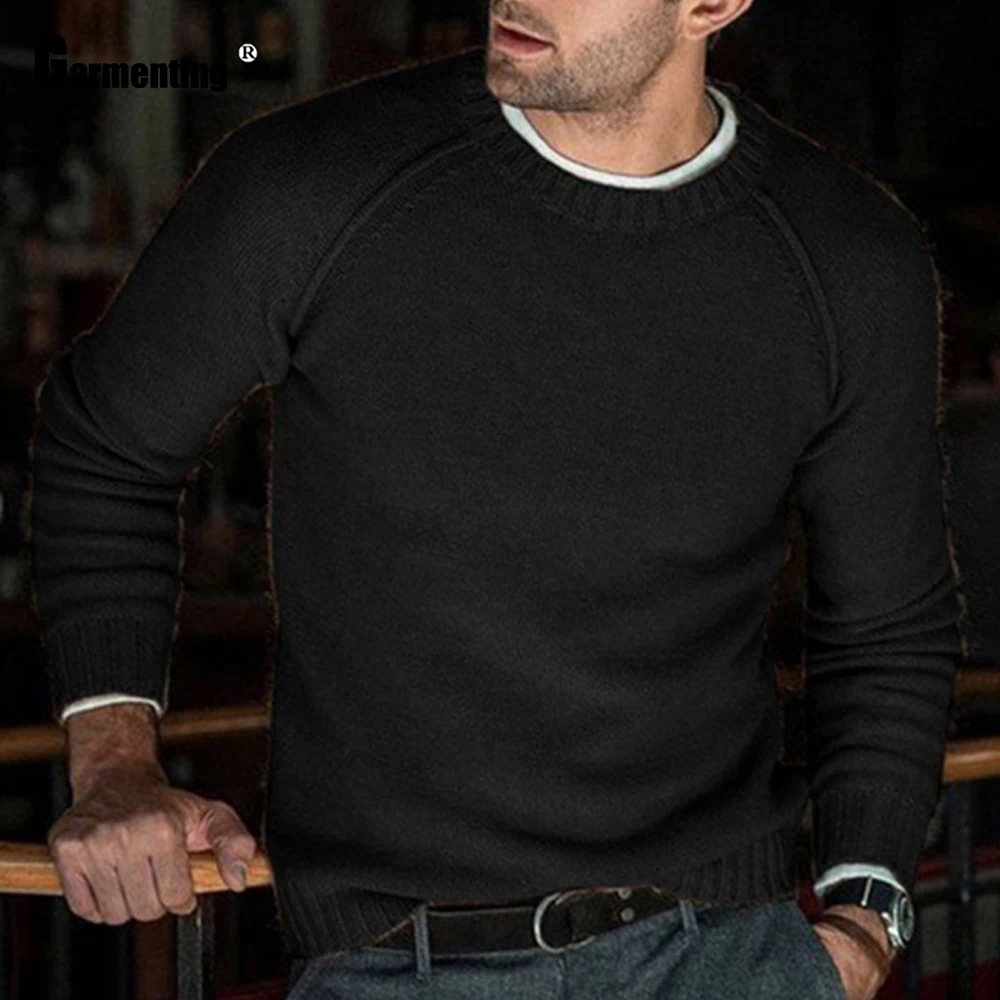 2025 Mens Long Sleeve Basic Top Sweaters masculina pull homme New Knitting Pullover Yellow Gray Sweater Clothing Plus Size S-3XL