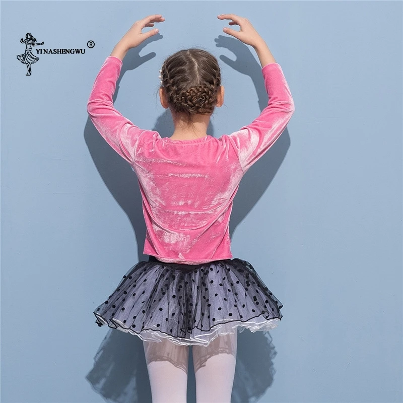 Mode Meisje Ballet Gymnastiek Turnpakje Jas Lange Mouwen Dans Velet Jas Top Jas Kinderen Dans Kleding Jas Wrap Ballet