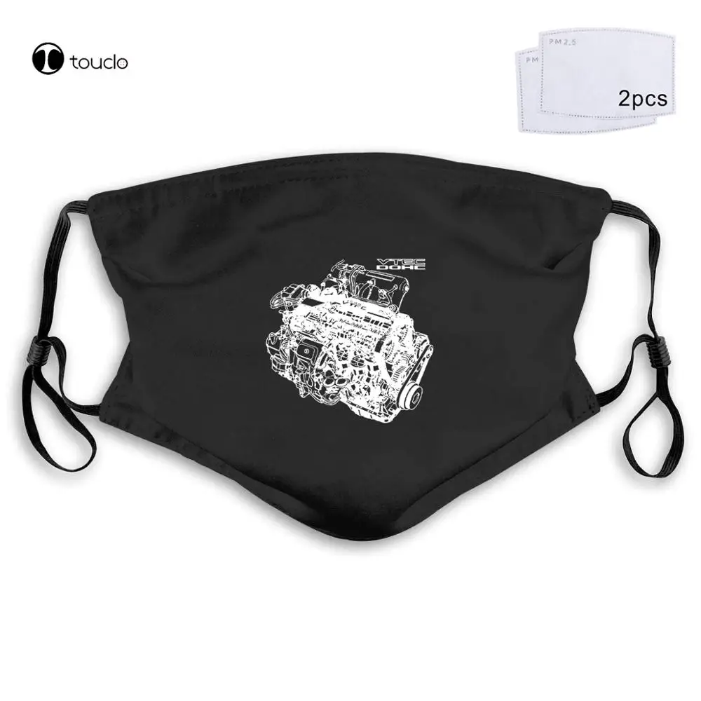 2020 New  Casual Vtec Engine Hon Dohc Racing Face Mask Filter Pocket Cloth Reusable Washable