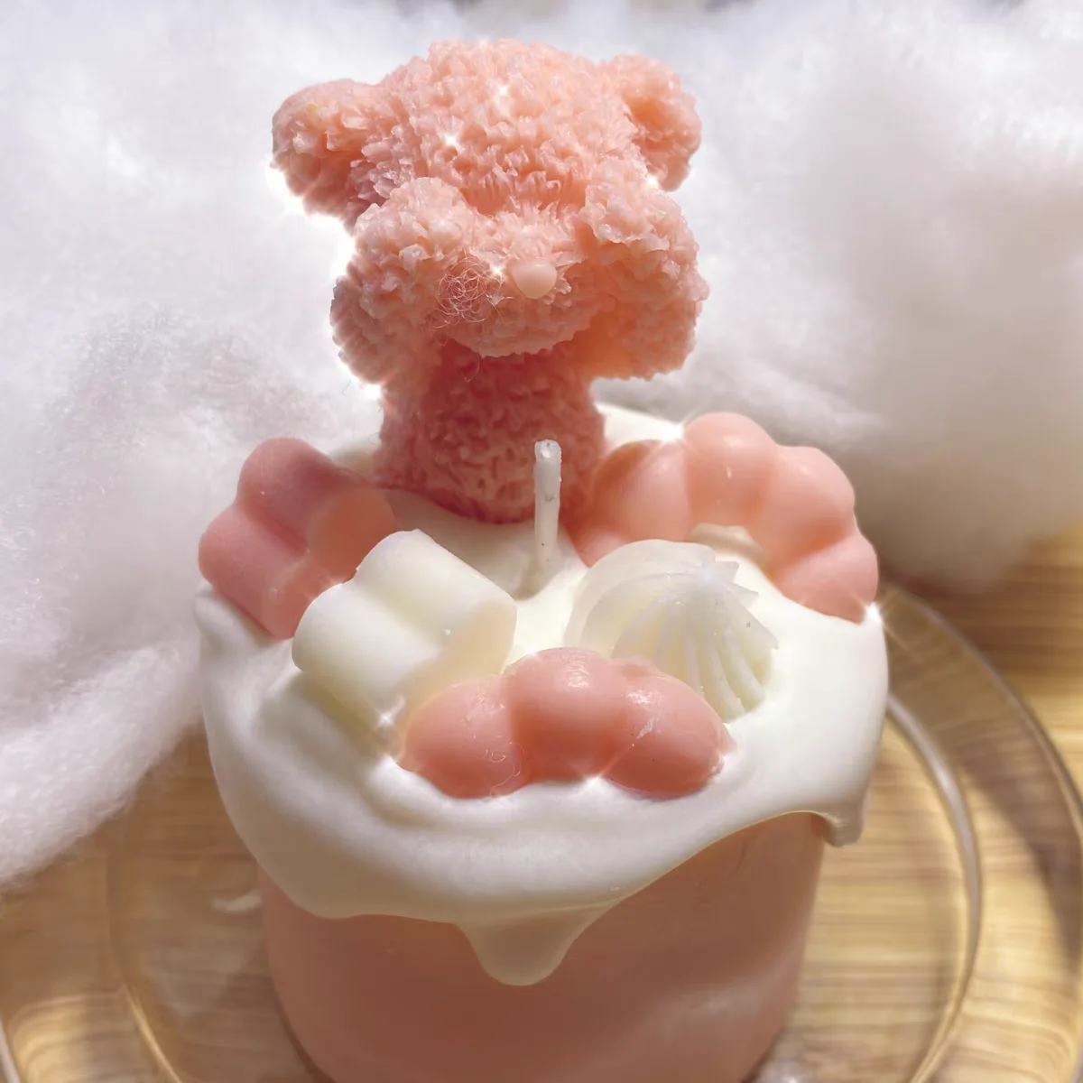 2D Cartoon Bear Silicone Mold for soap candle making DIY art Cake Decoration Aromatherapy candle