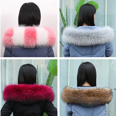 2020 new winter super real raccoon fur collar unisex coat colored fur collar