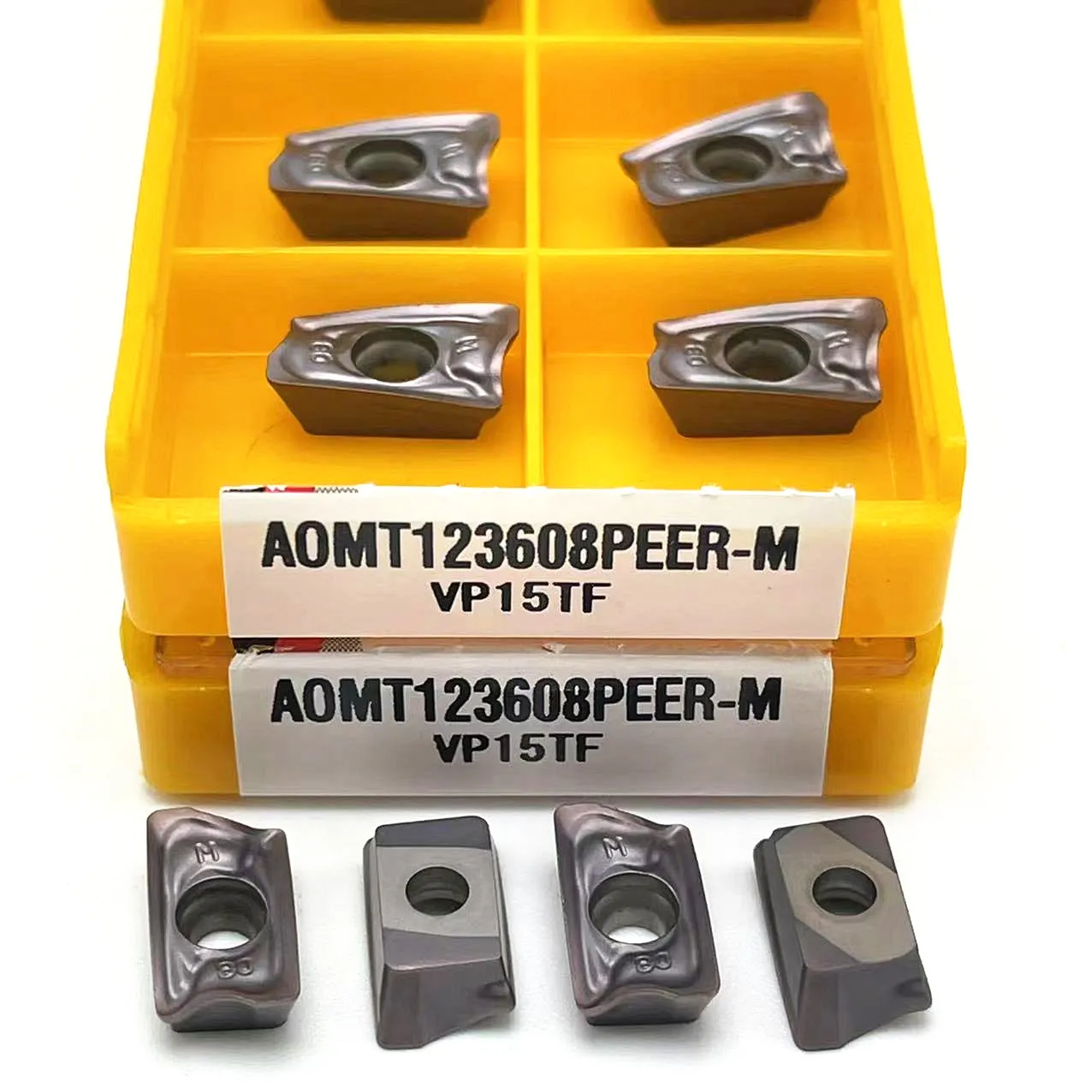 10PCS carbide blade AOMT123608 PEER M VP15TF CNC mechanical milling blade AOMT 123608 CNC machine tool parts cutting lathe tool