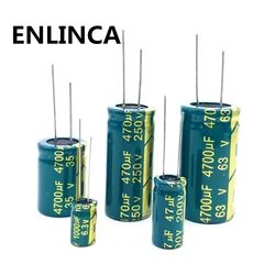 2-100pcs 10V 16V 25V 35V 50V 100V 400V 20% High Frequency Capacitor 100UF 220UF 330UF 470UF 680UF 1000UF 1500UF 2200UF 3300UF