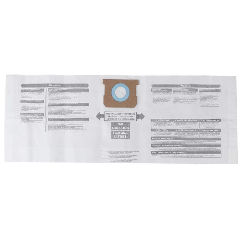 Saco universal para aspirador de pó, acessório de substituição para aspirador de pó de 5 a 8 galões ajustável para loja vac 90661 906-61 9066100