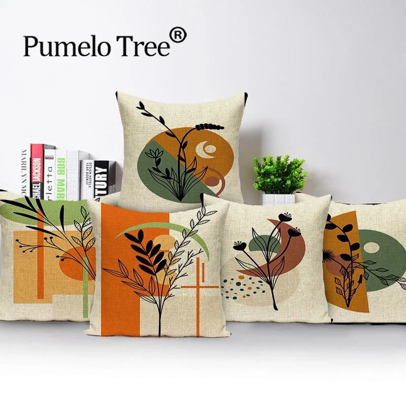 Plant pillow covers flower print tree pillowcase home decoration cushion cover pillowcase 45x45cm car pillowcase sofa decoration