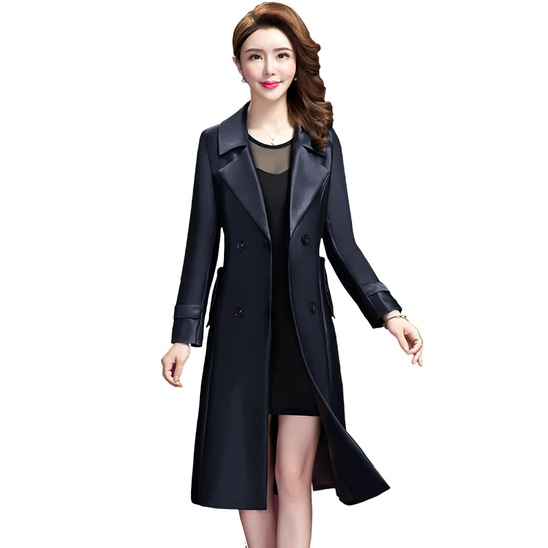 2022 Spring New Women's trench coat Fashion Korean Slim Over Knee overcoat Women's Medium Long Windbreaker coat