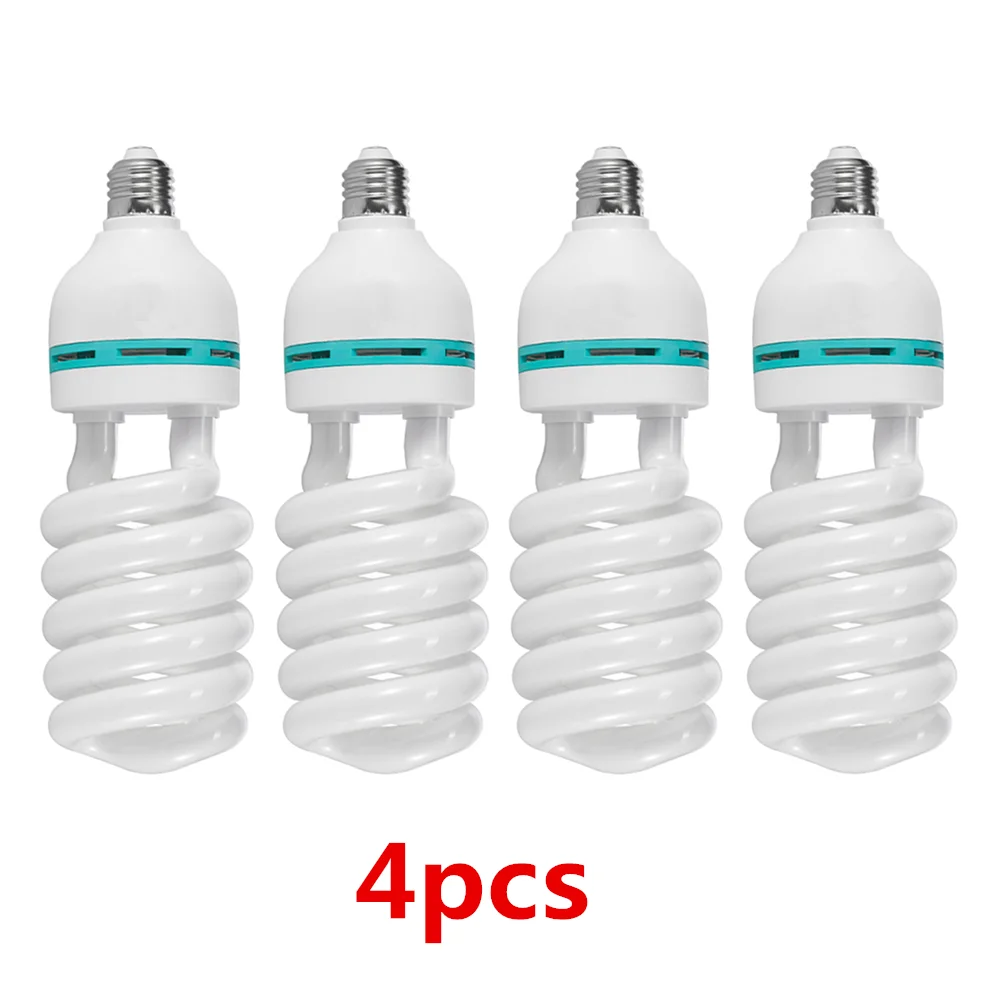 4pcs 150 135 45 Watt 5500K High Bright Photography Daylight Fluorescent Lighting Bulbs E27 Base For Softbox Photographic Photo