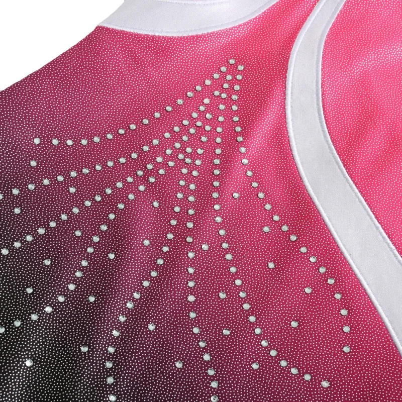 Leotards sem mangas de balé para meninas, bodysuit ginástica, strass glitter, desempenho profissional, roupas de dança para criança