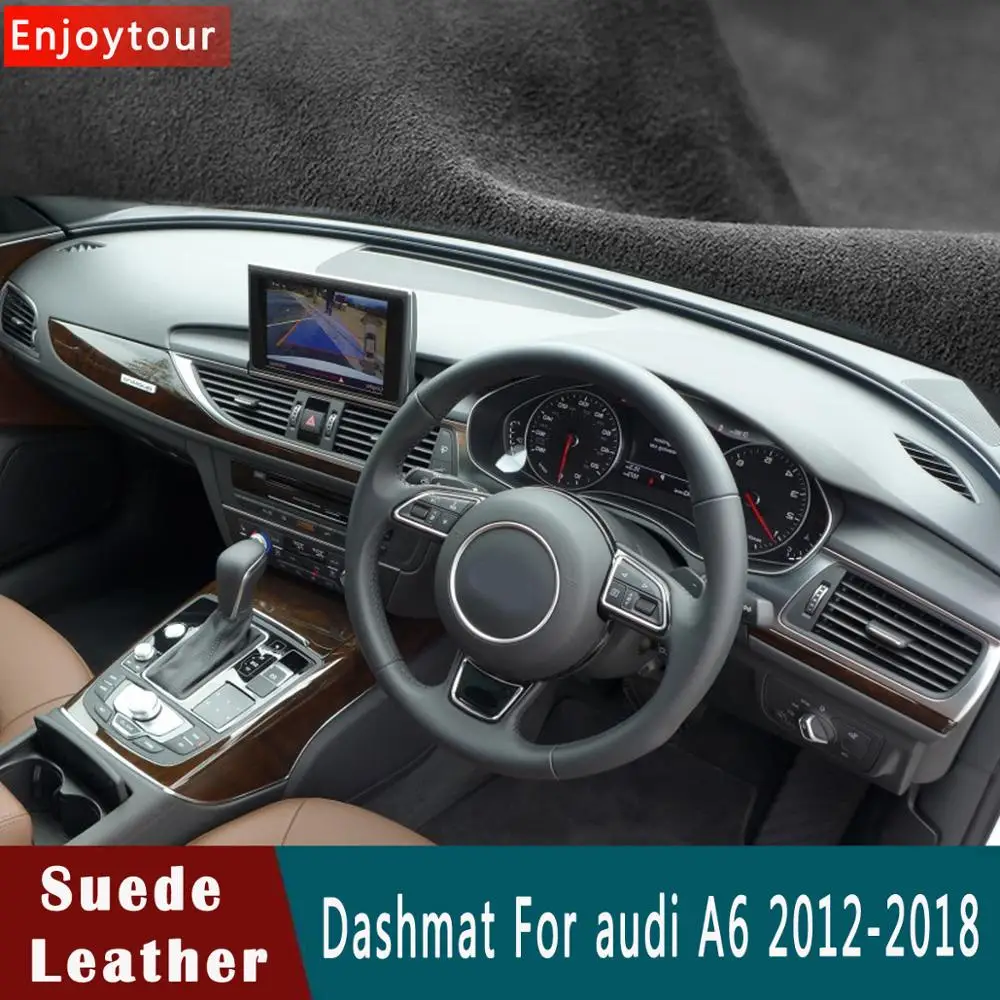 

Car-styling Suede Leather Dashmat Dashboard Cover Pad Dash Mat Carpet auto accessories For audi a6 s6 c7 avant allroad 2012-2018