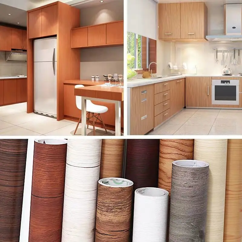 

10M Waterproof Wood Vinyl Wallpaper Roll Self Adhesive Contact Paper Doors Cabinet Desktop Modern Furniture Decorative Sticker