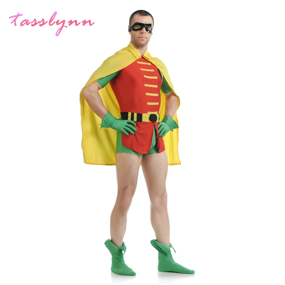 Tim Drake Red Robin Damian Wayne คอสเพลย์ปาร์ตี้ Jumpsuits & Rompers พร้อมเสื้อคลุม Zentai เครื่องแต่งกายฮาโลวีน