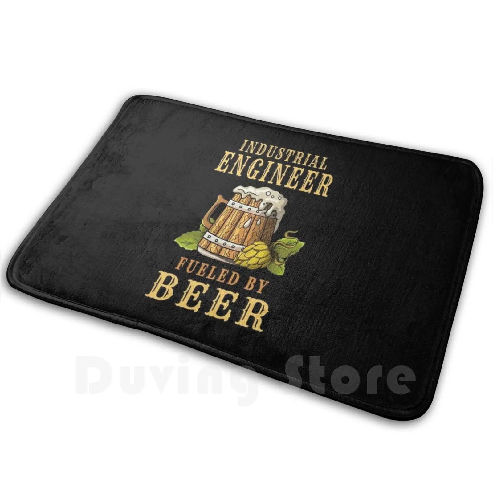 Industrial Engineer Fueled By Beer-Drinker Design Quote Mat Rug Carpet Anti-Slip Floor Mats Bedroom Drinker Funny Drinking