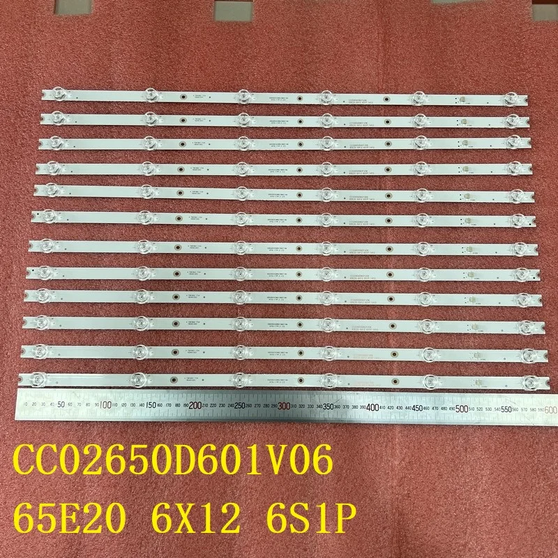 Kit 12pcs LED backlight strip For AKTV AK65 U65 LE-8822A CC02650D601V06 65E20 6X12 6S1P