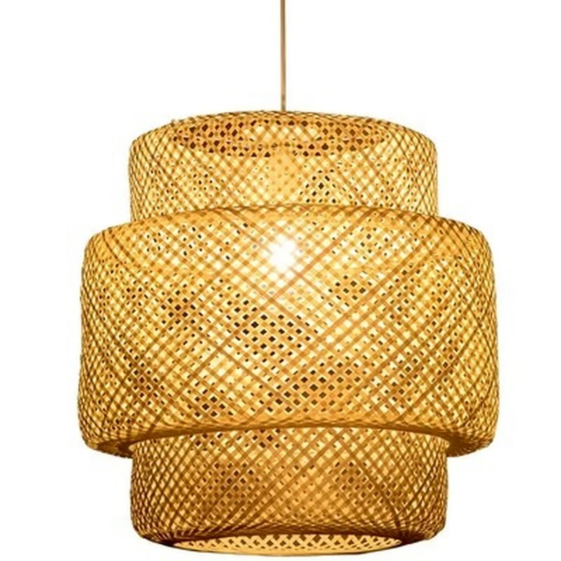 

Chinese Bamboo weaving bamboo/Rattan Weaving Pendant light E27 lamps lanterns living room hotel restaurant aisle Pendant Lamp