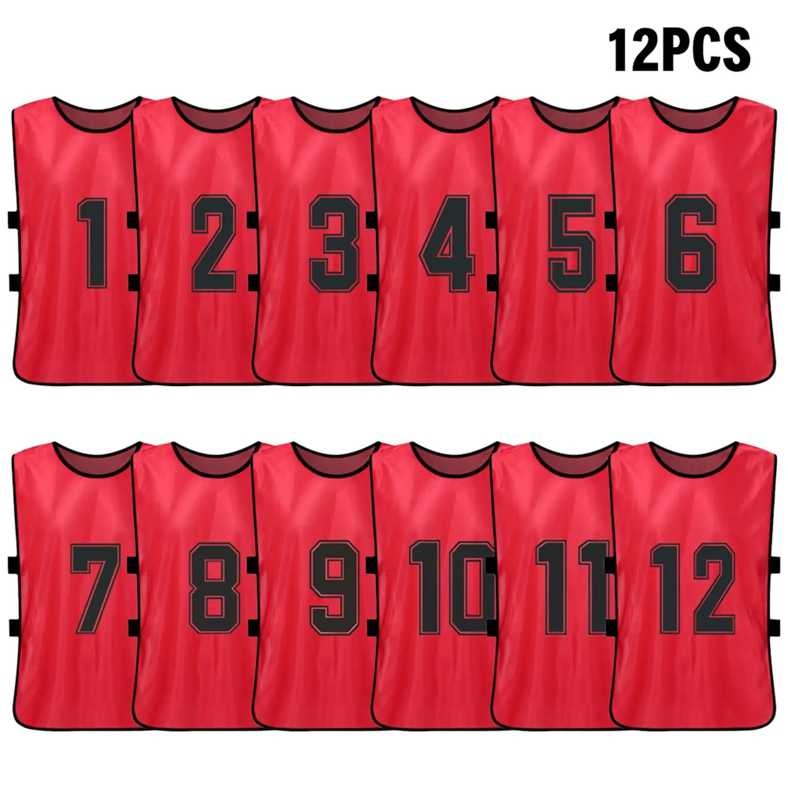 6/12 PCS Adults Soccer Pinnies Quick Drying Football Team Jerseys Sports Soccer Team Training Numbered Bibs Practice Sports Vest