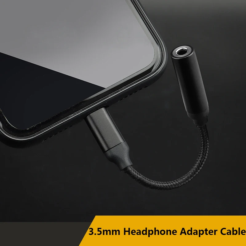 YPE-C and Lightning Headphone Adapter Cable, Metal Shell,High Fidelity Sound Quality,Soft Curved,Support Android and Apple,3.5mm