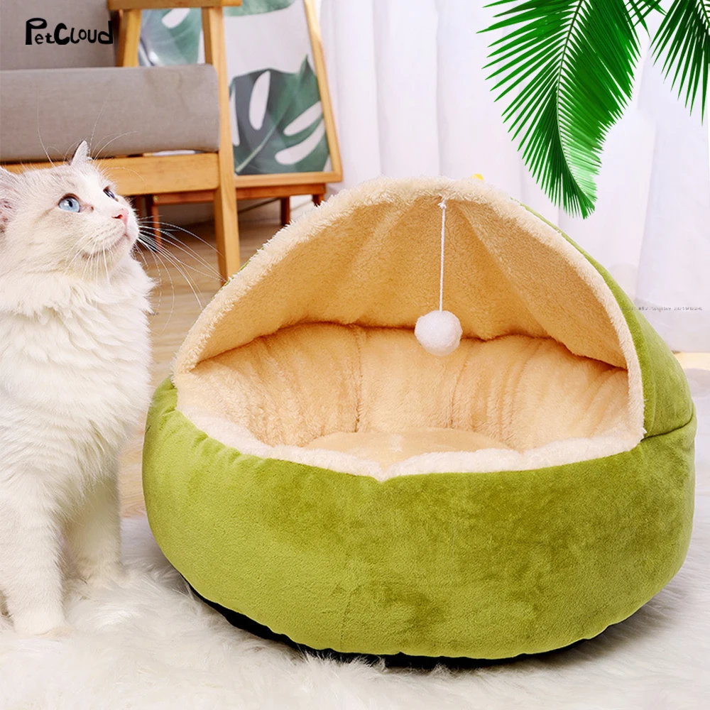 

Warm Cat Bed Soft Cats House Cute Kitten Lounger Cushion Pet Nest Sleeping Bag Tent For Small Medium Dogs Kennel PetCloud