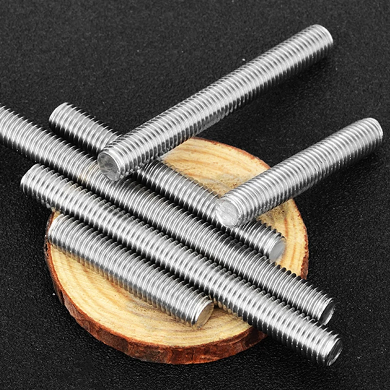 304 Stainless Steel Full Thread Bar Screw Threaded Tooth Strip,Threaded Rod M3 M4 M5 M6 M8 M10 M12 M14 M16M18M20 Length 20~500mm