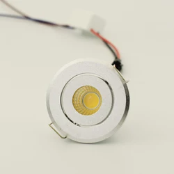 10 sztuk Mini 1W 3W srebrny aluminium Spot LED typu Downlight Receesed sufitu światła mały rozmiar Cut 40-45mm