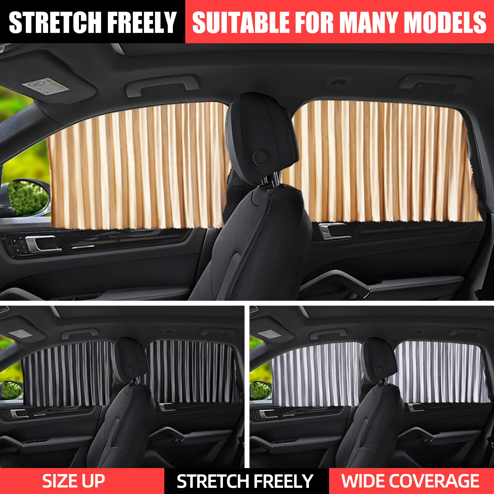 Car Anti-UV Side Magnet Window Sunshades SUV Shade Folding Curtain Auto Front Rear Windshield Sun Block Films Rail for VW Ford