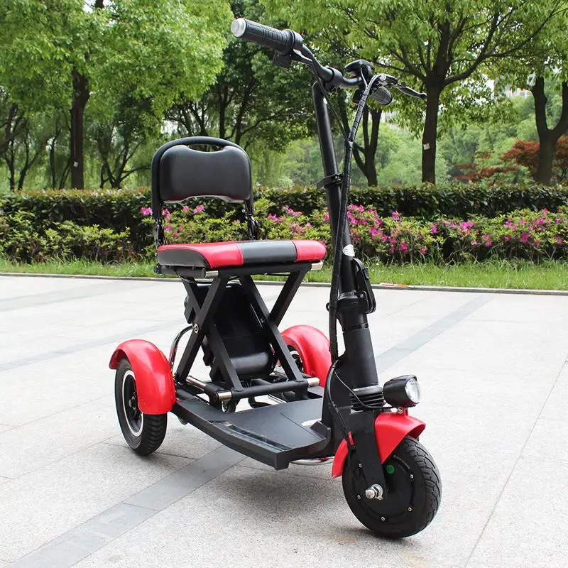 Elderly Travel Electric Tricycle eBike Three Wheels Electric Bicycles 300W 36V Folding Electric Scooter For Disabled With Seat