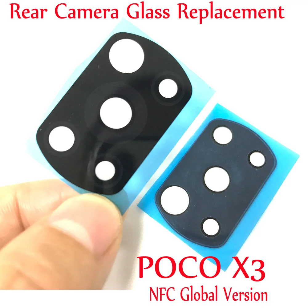 For Poco X3 Rear Back Camera Glass Lens With Frame For Xiaomi POCO X3 NFC / Poco X3 Pro / Poco X3 / Poco M3 Cell Phone Repair