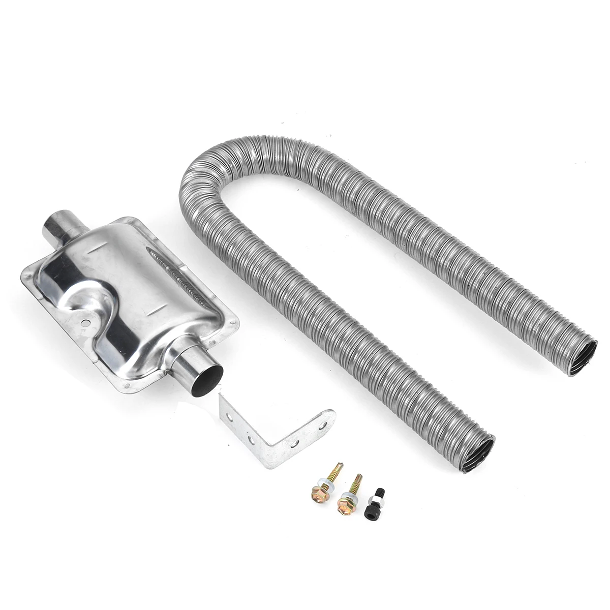 1SET 100cm 24mm Dual-layer Car Heater Exhaust Pipe W/Silencer Stainless Steel For Webasto Eberspacher Diesel Heater Exhaust