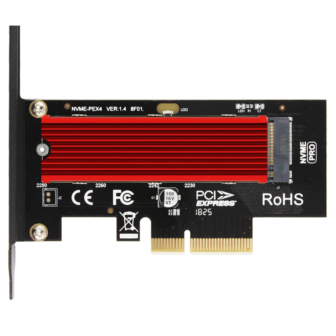 

JEYI SK4 Pro M.2 SSD TO PCIE X4 Adapter M Key Interface Card PCI Express 3.0 x4 with Heat Sink for NVMe 2230-2280 m.2